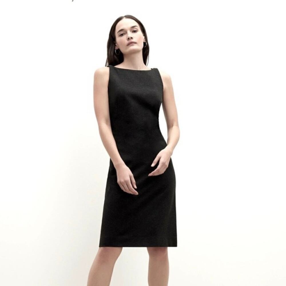 M.M. LaFleur Lydia Dress Charcoal Ponte Stretch Ponte Sheath Officecore Sz 10